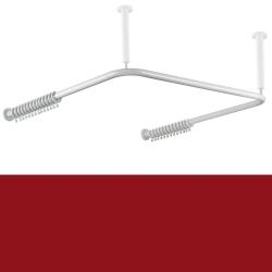 HEWI Duschvorhangstange rubin-rot U-Form f�r Dusche 1200 x 1200 mm 801.34.310-33 Serie 801