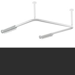 HEWI Duschvorhangstange anthrazit-grau U-Form f�r Dusche 1200 x 1200 mm 801.34.310-92 Serie 801