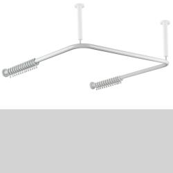 HEWI Duschvorhangstange licht-grau U-Form f�r Dusche 1200 x 1200 mm 801.34.310-97 Serie 801