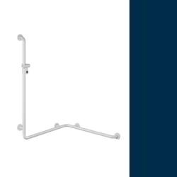 HEWI Reha Duschhandlauf 762 / 762 mm stahl-blau mit Brausestange 801.35.210-50 Serie 801