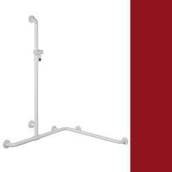 HEWI Reha Duschhandlauf 1185 / 762 mm rubin-rot mit verschiebbarer Brausestange 801.35.300-33
