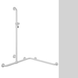 HEWI Reha Duschhandlauf 1185 / 762 mm licht-grau mit verschiebbarer Brausestange 801.35.300-97