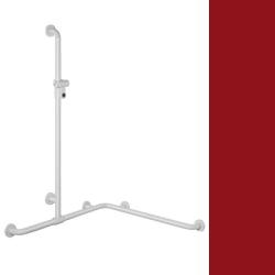 HEWI Reha Duschhandlauf 762 / 762 mm rubin-rot mit verschiebbarer Brausestange 801.35.310-33