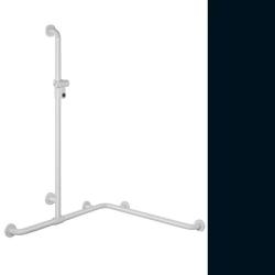 HEWI Reha Duschhandlauf 762 / 762 mm tief-schwarz mit verschiebbarer Brausestange 801.35.310-90