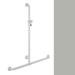 HEWI Reha Duschhandlauf 962 mm fels-grau mit verschiebbarer Brausestange 801.35.410-95