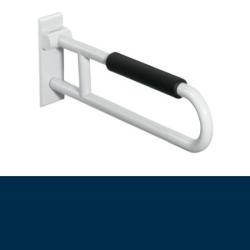HEWI Reha St�tzklappgriff 900 mm stahl-blau drehbar mit Armpolster 801.50.131-50 Serie 801