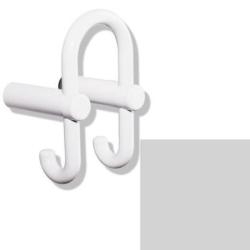 HEWI Garderobendoppelhaken licht-grau 801.90.030-97 Doppelhaken Haken nach hinten Serie 801