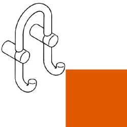 HEWI Garderobendoppelhaken orange 801.90.040-24 Doppelhaken Haken nach vorn Serie 801