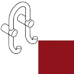 HEWI Garderobendoppelhaken rubin-rot 801.90.040-33 Doppelhaken Haken nach vorn Serie 801