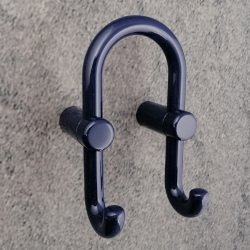 HEWI Garderobendoppelhaken stahl-blau 801.90.040-50 Doppelhaken Haken nach vorn Serie 801