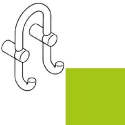 HEWI Garderobendoppelhaken apfel-gr�n 801.90.040-74 Doppelhaken Haken nach vorn Serie 801