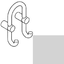 HEWI Garderobendoppelhaken licht-grau 801.90.040-97 Doppelhaken Haken nach vorn Serie 801