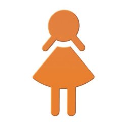 HEWI Pictogramm WC-Symbol FRAU orange selbstklebend 801.91.020-24 Serie 801