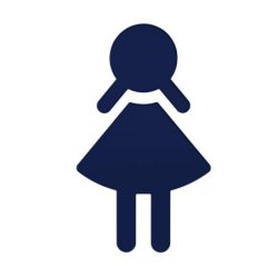 HEWI Pictogramm WC-Symbol FRAU stahl-blau selbstklebend 801.91.020-50 Serie 801