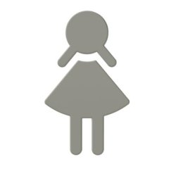 HEWI Pictogramm WC-Symbol FRAU fels-grau selbstklebend 801.91.020-95 Serie 801