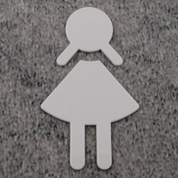 HEWI Pictogramm WC-Symbol FRAU licht-grau selbstklebend 801.91.020-97 Serie 801