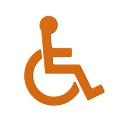 HEWI Pictogramm WC-Symbol ROLLSTUHL orange selbstklebend T�r-Symbol 801.91.030-24 Serie 801