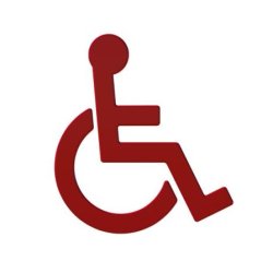 HEWI Pictogramm WC-Symbol ROLLSTUHL rubin-rot selbstklebend T�r-Symbol 801.91.030-33 Serie 801