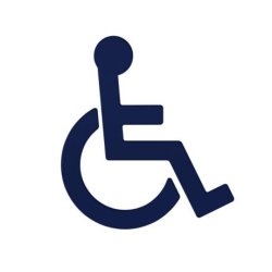HEWI Pictogramm WC-Symbol ROLLSTUHL stahl-blau selbstklebend T�r-Symbol 801.91.030-50 Serie 801