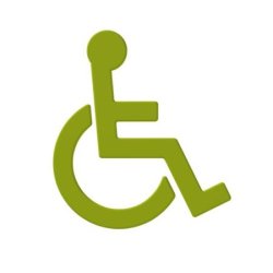HEWI Pictogramm WC-Symbol ROLLSTUHL apfel-gr�n selbstklebend T�r-Symbol 801.91.030-74 Serie 801