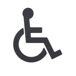 HEWI Pictogramm WC-Symbol ROLLSTUHL anthrazit-grau selbstklebend T�r-Symbol 801.91.030-92 Serie 801