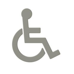 HEWI Pictogramm WC-Symbol ROLLSTUHL fels-grau selbstklebend T�r-Symbol 801.91.030-95 Serie 801