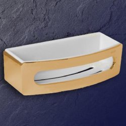 Keuco Elegance NEU Schwammkorb 11658 gold weiss 11658010000-GO vergoldet Seifenkorb Duschkorb