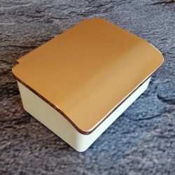 Keuco Elegance NEU Feuchtpapierbox kupfer-poliert 11667 Porzellan weiss mit Deckel 11667013000-KU