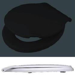 Pagette WC-Sitz Spezial schwarz mit Deckel mit Griff Scharniere Kunststoff 790900101