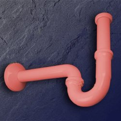 Viega Plus-Siphon 1 1/4 rosa R�hrengeruchsverschluss R�hrensiphon Sifon Traps 101572-RAL 3015
