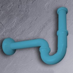 Viega Plus-Siphon 1 1/4 pastell-blau R�hrengeruchsverschluss R�hrensiphon Sifon Traps 101572