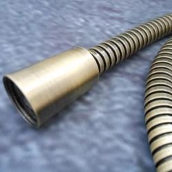 Metall Brauseschlauch Antik Messing 125 cm Konus 1/2 Überwurf 031125 AM