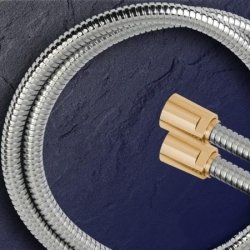 Metall-Brauseschlauch Chrom/ Gold 200 cm 1/2 x 1/2 Duschschlauch 031200 VCGO 