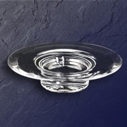 SEIFENSCHALE CAPRI SEIFEN SCHALE VERCHROMT GLAS SEIFENABLAGE GLASSEIFENABLAGE