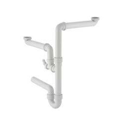 Geberit Spültisch Ablauf 152.886.11.1 für Spüle mit 2 Becken G 1 1/2 x 40 mm Anschl. für WM / GS