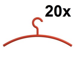 HEWI Kleiderbügel 20er Set 570.1 36 Koralle Bügel 450 mm Haken fest Garderobenbügel Rot