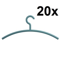 HEWI Kleiderbügel 20er Set 570.1 55 Aquablau Bügel 450 mm Haken fest Garderobenbügel Blau