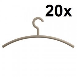 HEWI Kleiderbügel 20er Set 570.1 86 Sand Bügel 450 mm Haken fest Garderobenbügel Beige