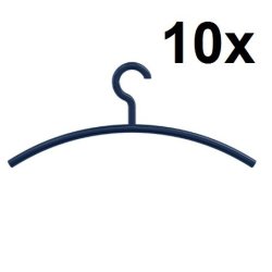 HEWI Kleiderbügel 10er Set Stahlblau Haken drehbar 570.3 50