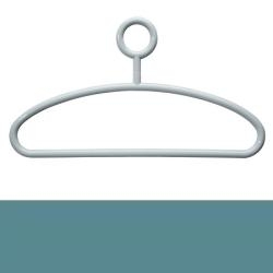 HEWI Kleiderbügel 571.4 55 Aquablau 440 mm Bügel mit Hosensteg drehbare Öse Hosenbügel Blau