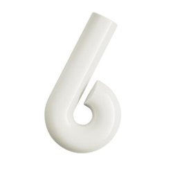 HEWI Hausnummer Ziffer 6 Reinweiss 702.165.6 99 Höhe 165 mm