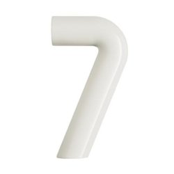 HEWI Hausnummer Ziffer 7 Reinweiss 702.165.7 99 Höhe 165 mm