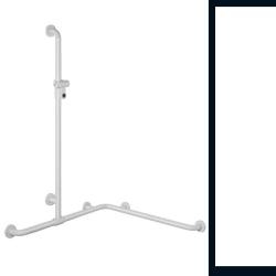 HEWI Reha Duschhandlauf Signalweiss 762/ 762 mm mit verschiebbarer Brausestange Weiss 801.35.310 98