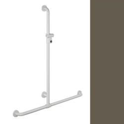 HEWI Reha Duschhandlauf Umbra 962 mm mit verschiebbarer Brausestange Braun 801.35.410 84