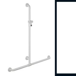 HEWI Reha Duschhandlauf Signalweiss 962 mm mit verschiebbarer Brausestange Weiss 801.35.410 98